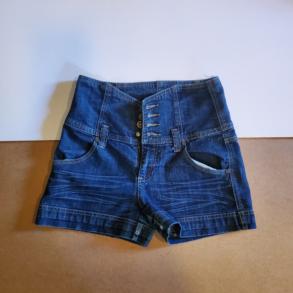 Vanilla Star Dark Blue Jean Shorts Size 7